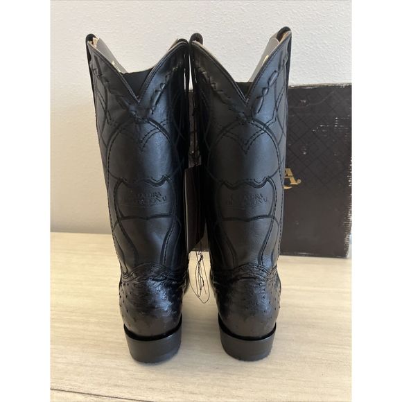 Cuadra Men Sz 9 Black Ostrich Traditional Cowboy Western Boot made by Cuadra - Picture 7 of 15